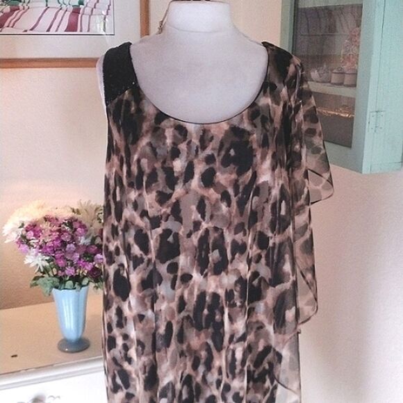 Dress Barn Collection Animal Print Evening Dress - Picture 2 of 16